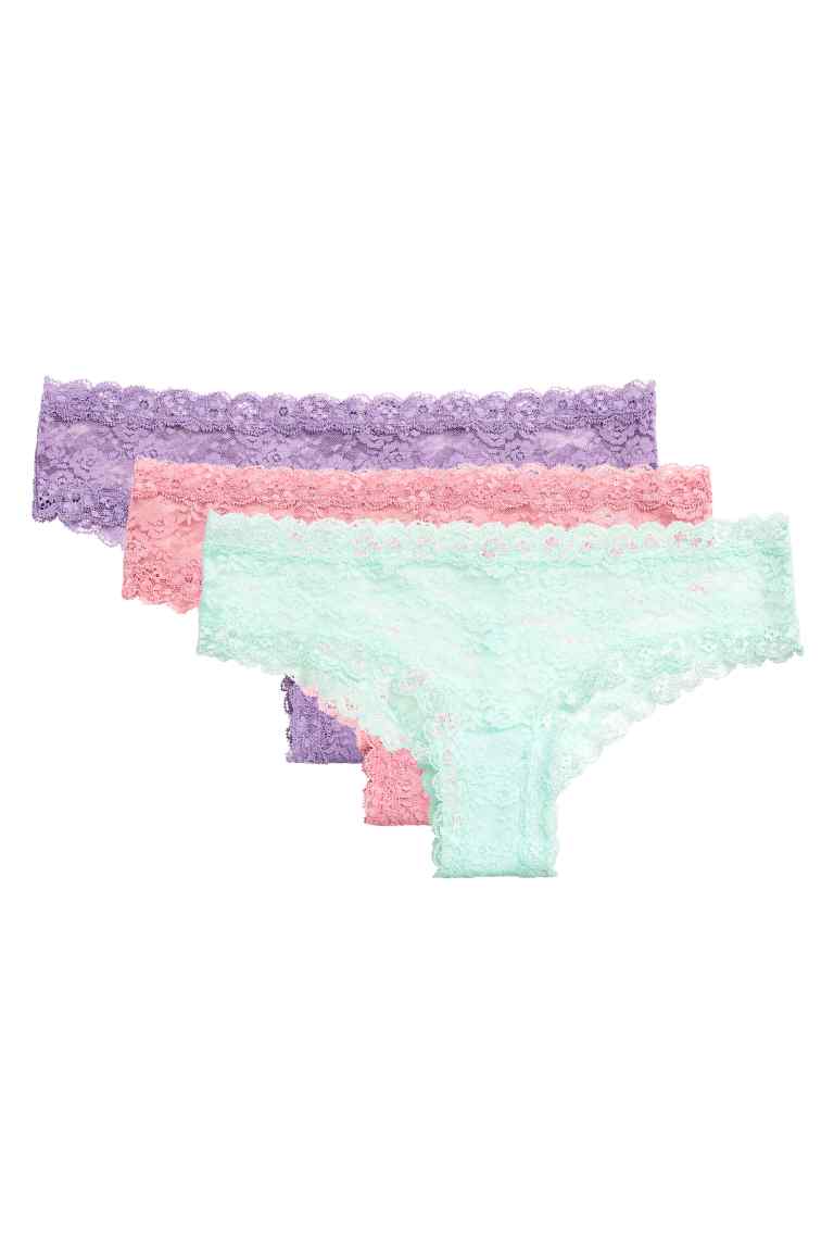 3-pack lace hipster briefs